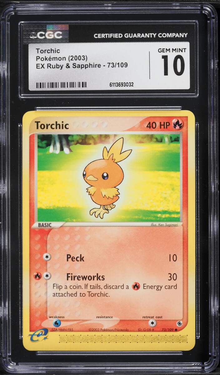 2003 Pokemon EX Ruby & Sapphire Torchic #73 CGC 10 GEM MINT