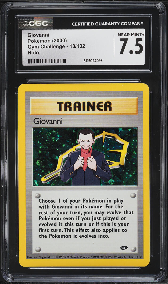 2000 Pokemon Gym Challenge Holo Giovanni #18 CGC 7.5 NRMT+