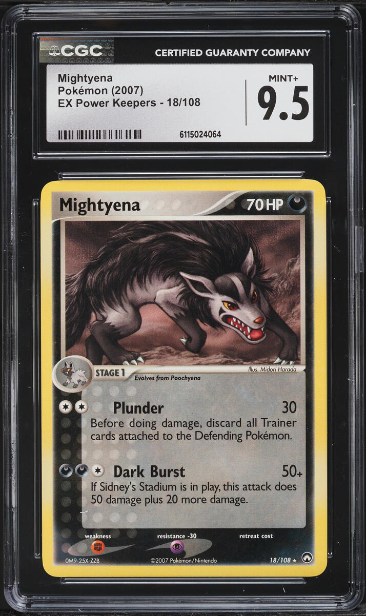 2007 Pokemon EX Power Keepers Mightyena #18 CGC 9.5 MINT+