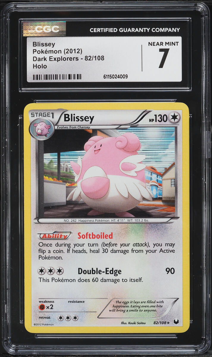 2012 Pokemon Black & White Dark Explorers Holo Blissey #82 CGC 7 NRMT