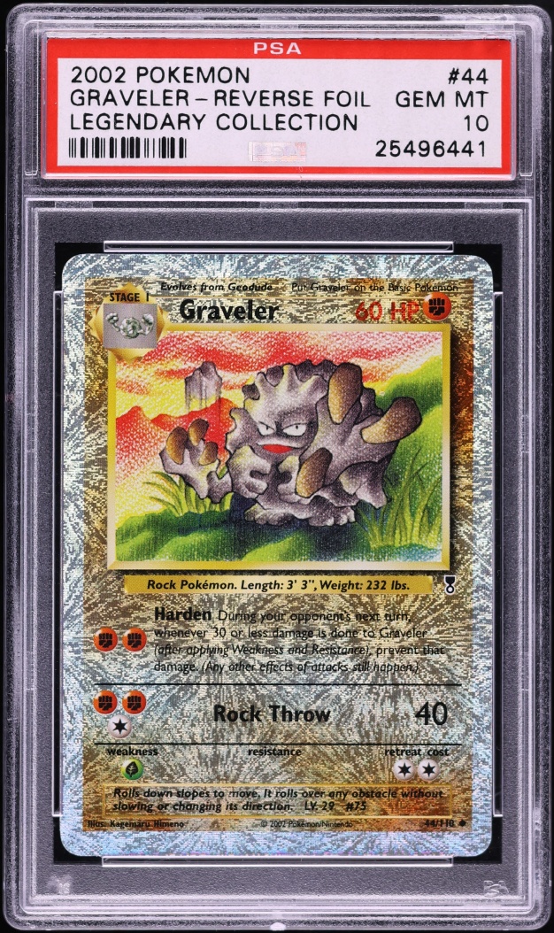 2002 Pokemon Legendary Collection Reverse Holo Graveler #44 PSA 10 GEM MINT