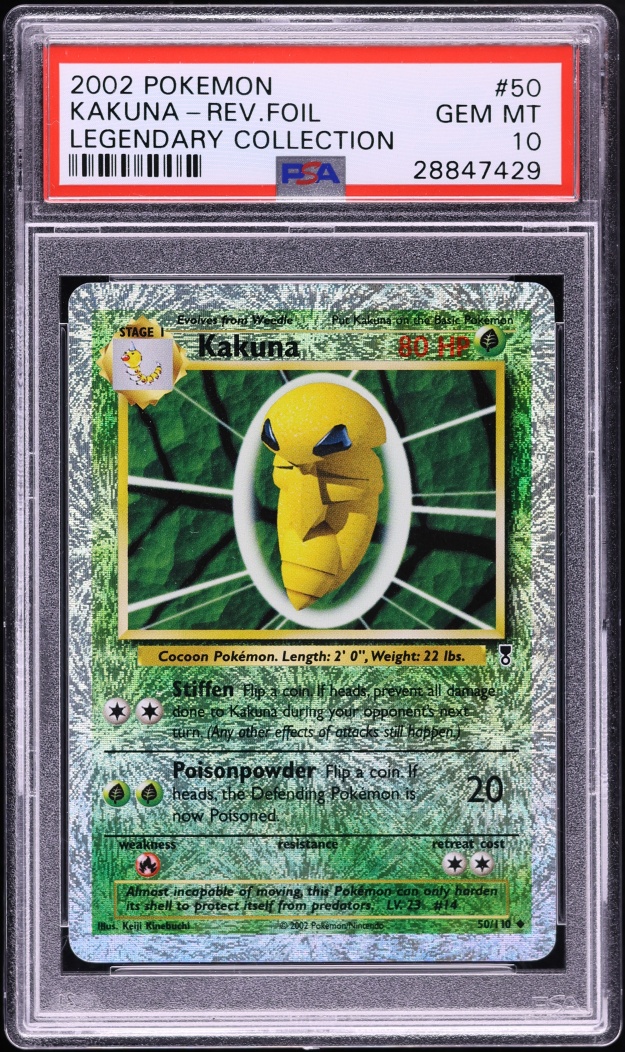 2002 Pokemon Legendary Collection Reverse Holo Kakuna #50 PSA 10 GEM MINT