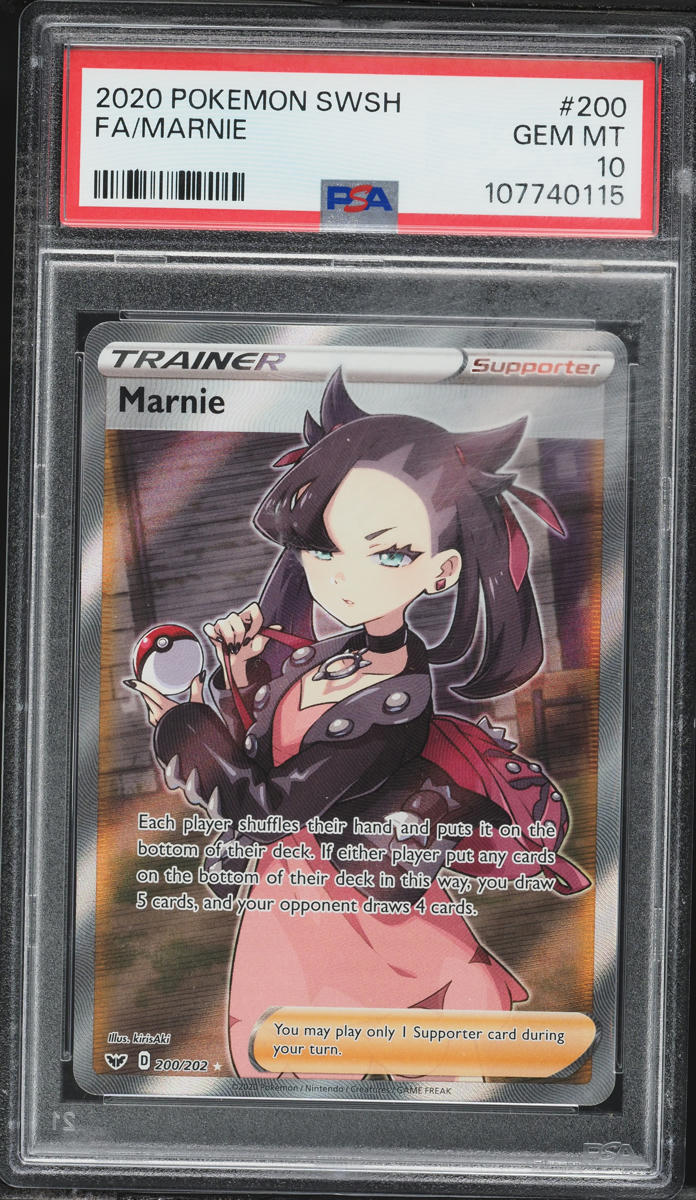 2020 Pokemon Sword & Shield Full Art Marnie #200 PSA 10 GEM MINT