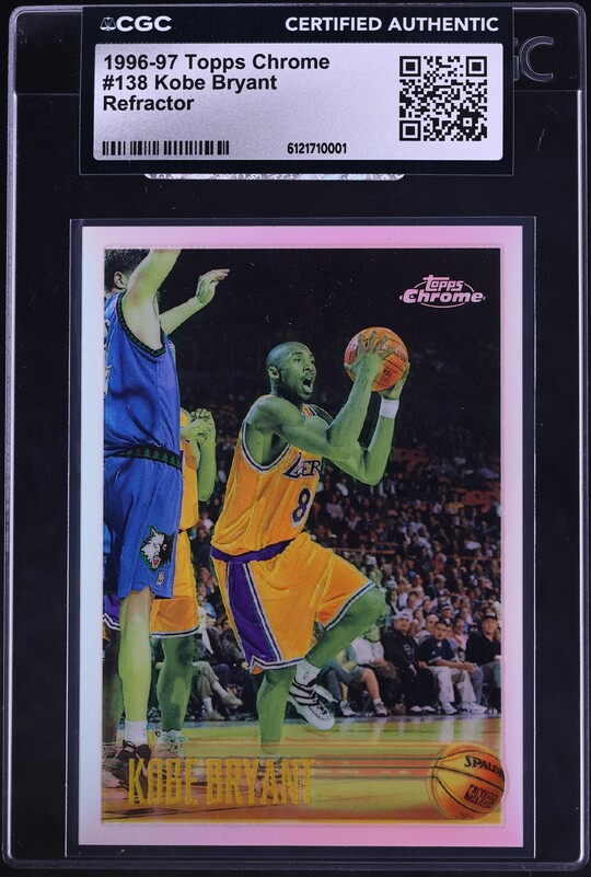 1996 Topps Chrome Refractor Kobe Bryant ROOKIE #138 PSA 8.5 NM-MT+