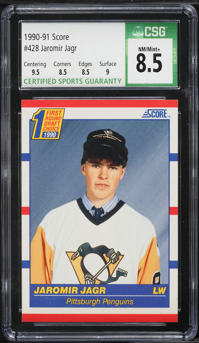 1990 Score Hockey Jaromir Jagr ROOKIE #428 CSG 8.5 NM-MT+