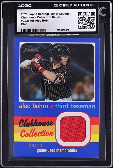 2018 Bowman Chrome Refractor Alec Bohm ROOKIE RC AUTO /499 BGS 9.5