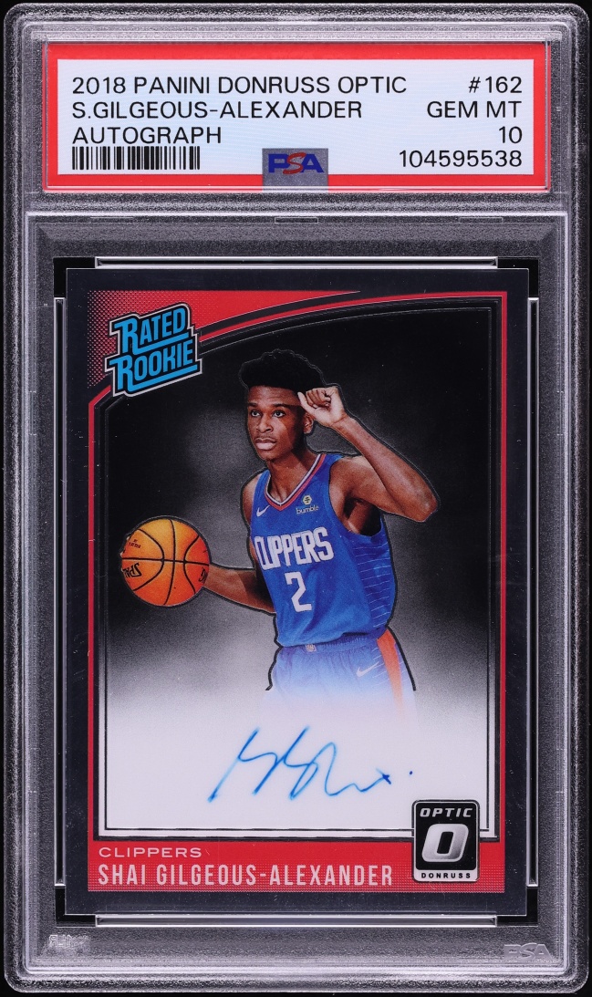 2018 Donruss Optic Shai Gilgeous-Alexander ROOKIE AUTO #162 PSA 10 GEM MINT - Photo 1