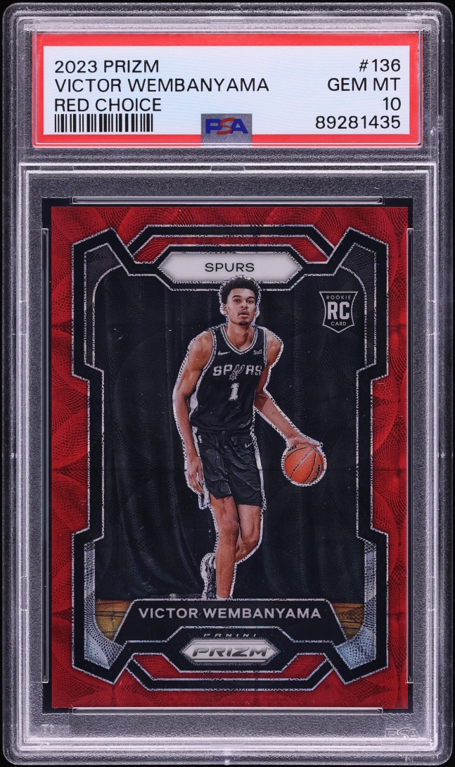 2023 Panini Prizm Red Choice Victor Wembanyama ROOKIE /88 #136 PSA 10 GEM MINT - Photo 1