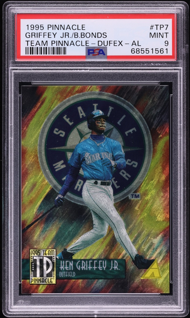 1995 Pinnacle Team Dufex Ken Griffey Jr. & Barry Bonds #TP7 PSA 9 MINT - Photo 1