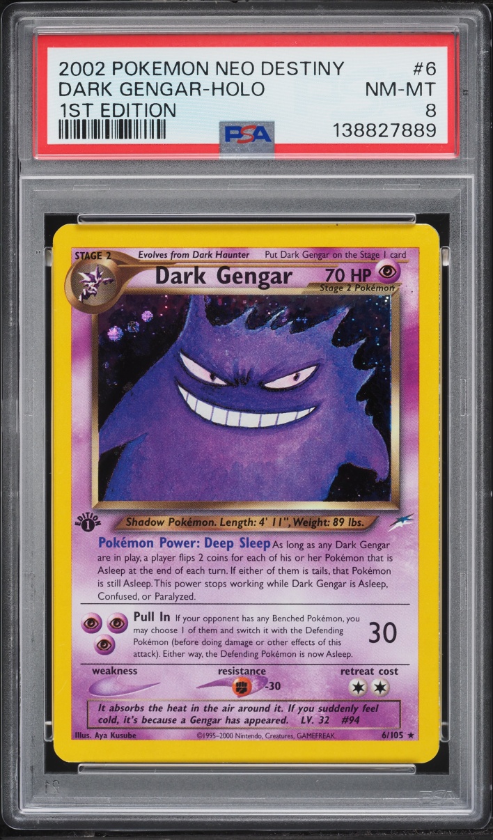 2002 Pokemon Neo Destiny 1st Edition Holo Dark Gengar #6 PSA 8 NM-MT