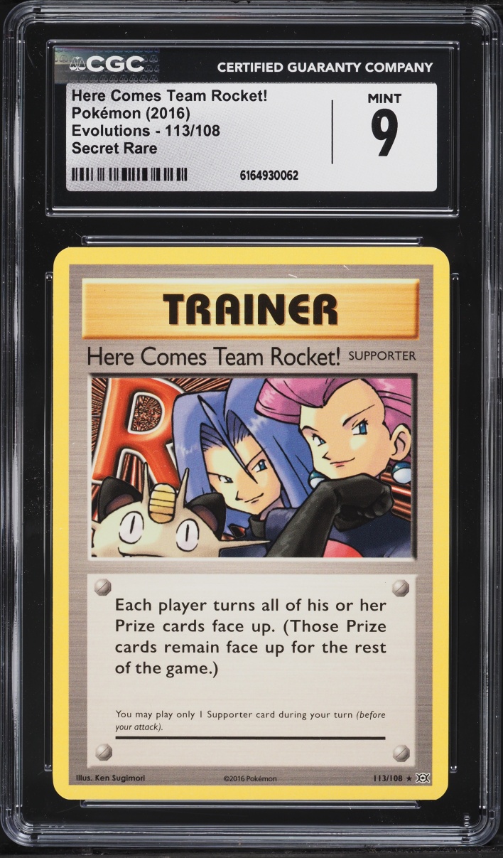 2016 Pokemon XY Evolutions Here Comes Team Rocket! #113 CGC 9 MINT