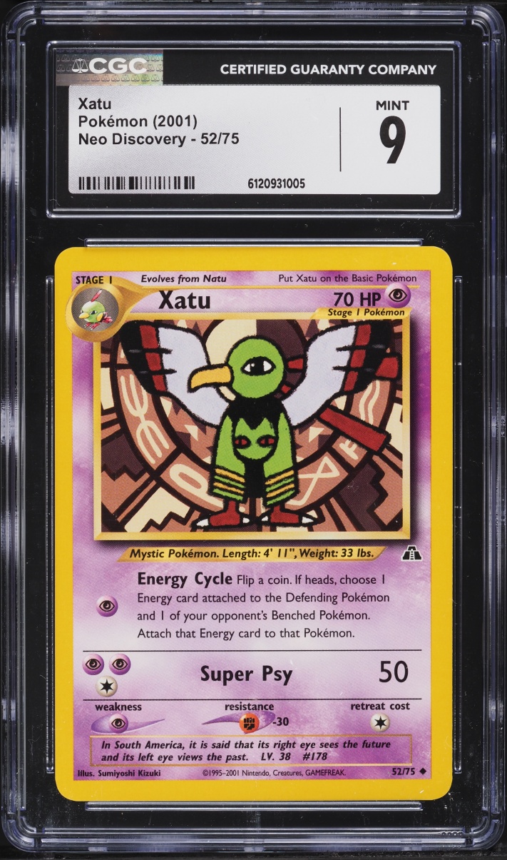2001 Pokemon Neo Discovery Xatu #52 CGC 9 MINT