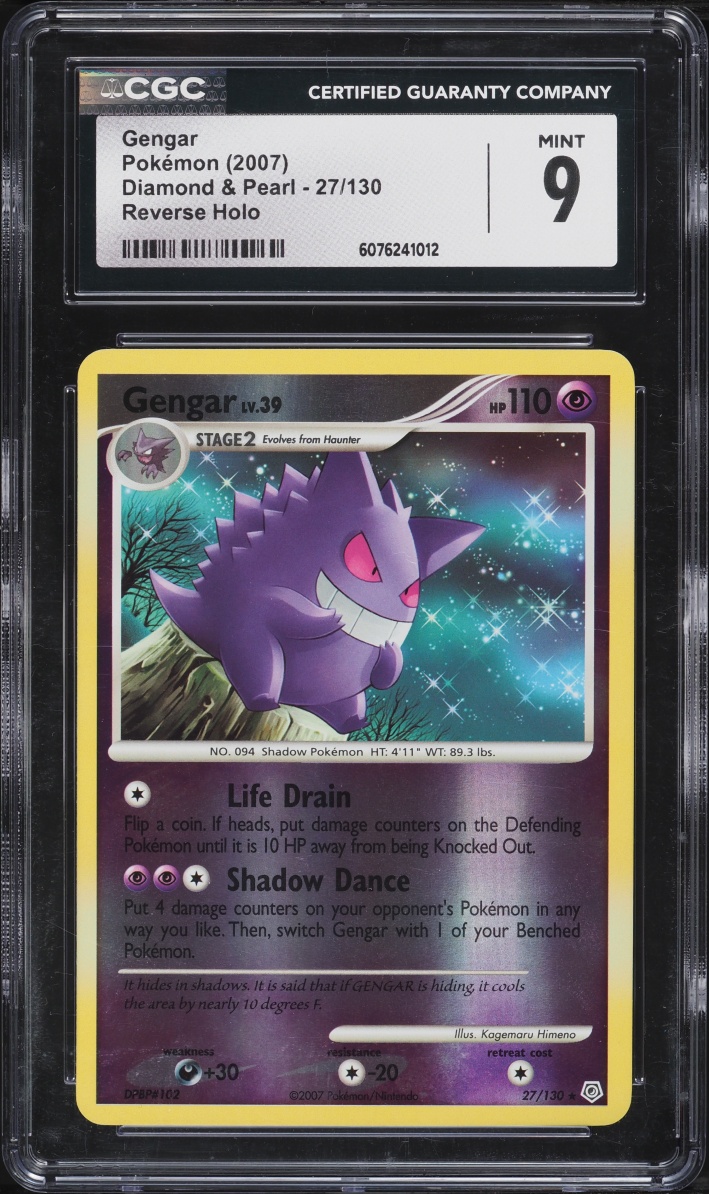 2007 Pokemon Diamond & Pearl Reverse Holo Gengar #27 CGC 9 MINT