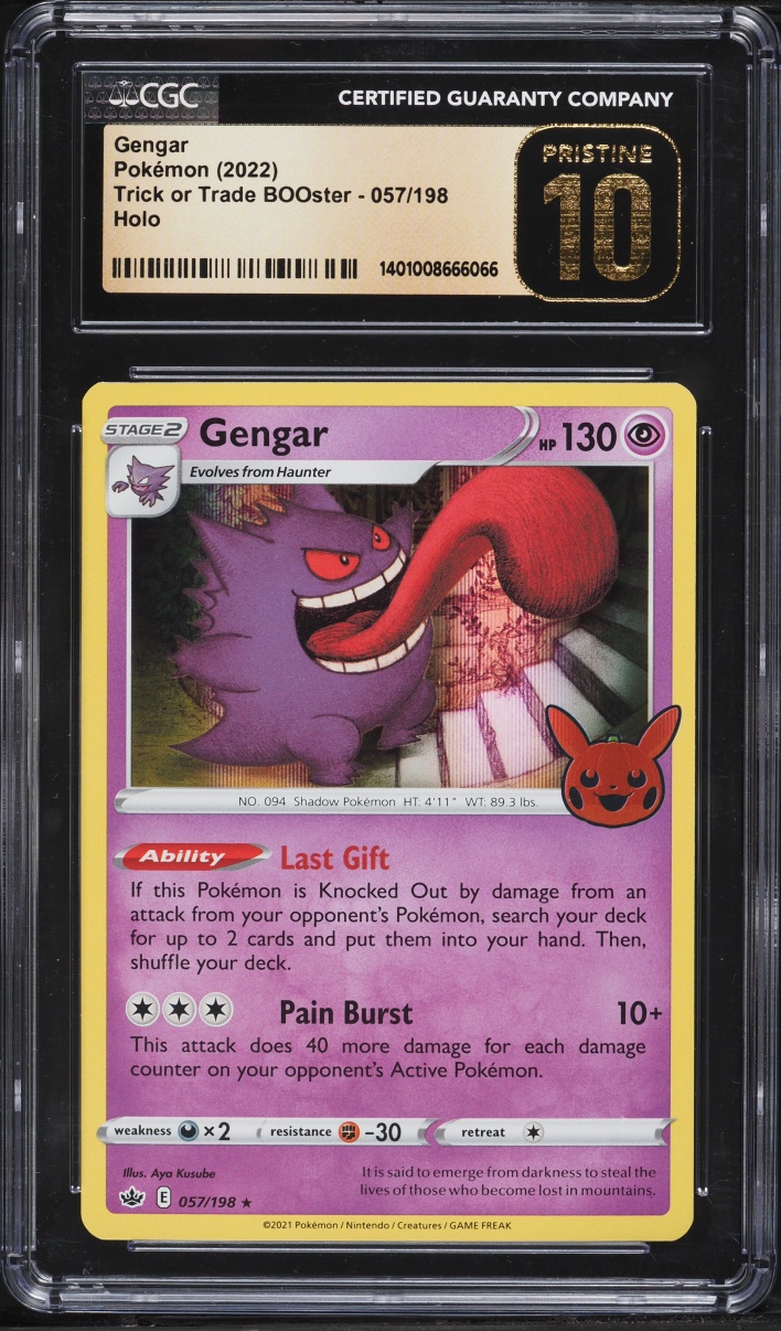 2022 Pokemon Sword & Shield Trick Or Trade BOOster Holo Gengar #57 CGC 10 PRISTINE