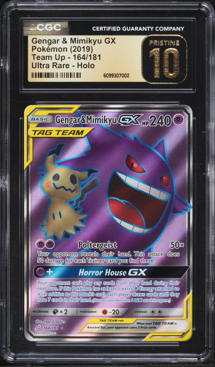 2019 Pokemon Sun & Moon Team Up Full Art Gengar & Mimikyu GX #164 CGC 10 PRISTINE