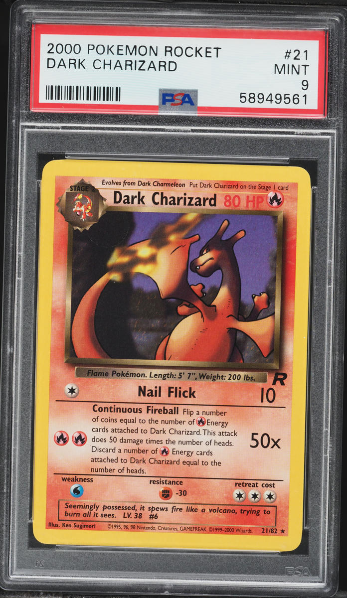 2000 Pokemon Team Rocket Dark Charizard #21 PSA 9 MINT