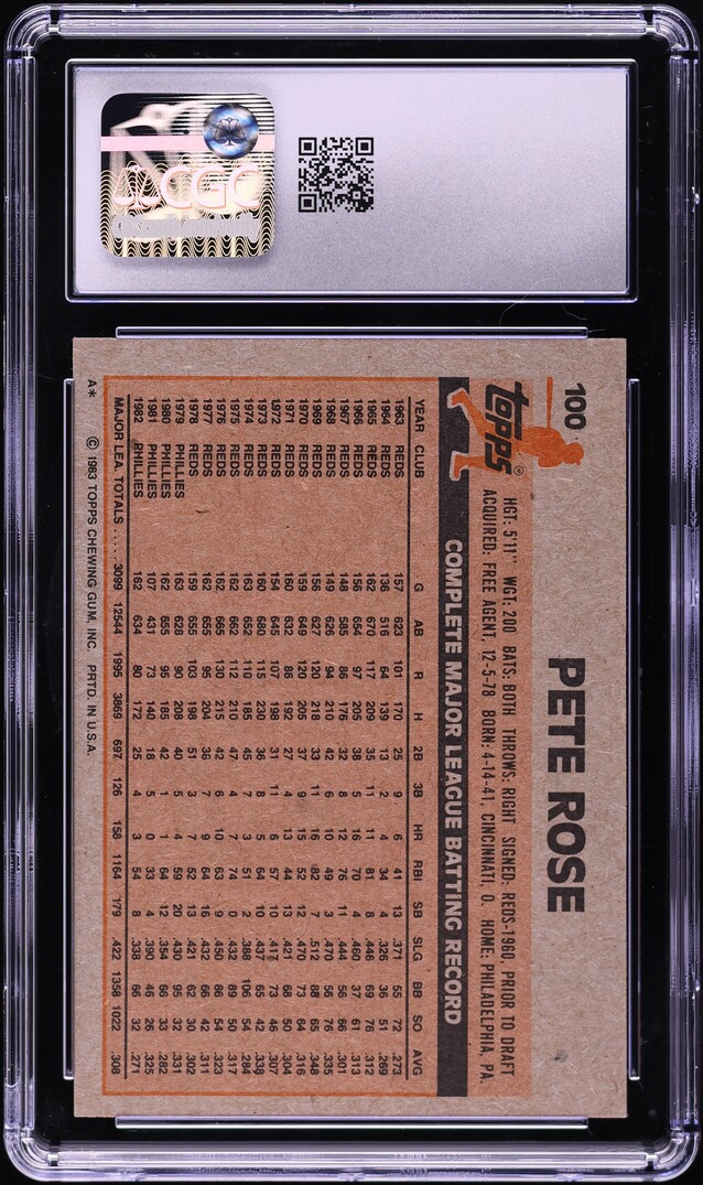 1983 Topps Pete Rose #100 CGC 7.5 NRMT+