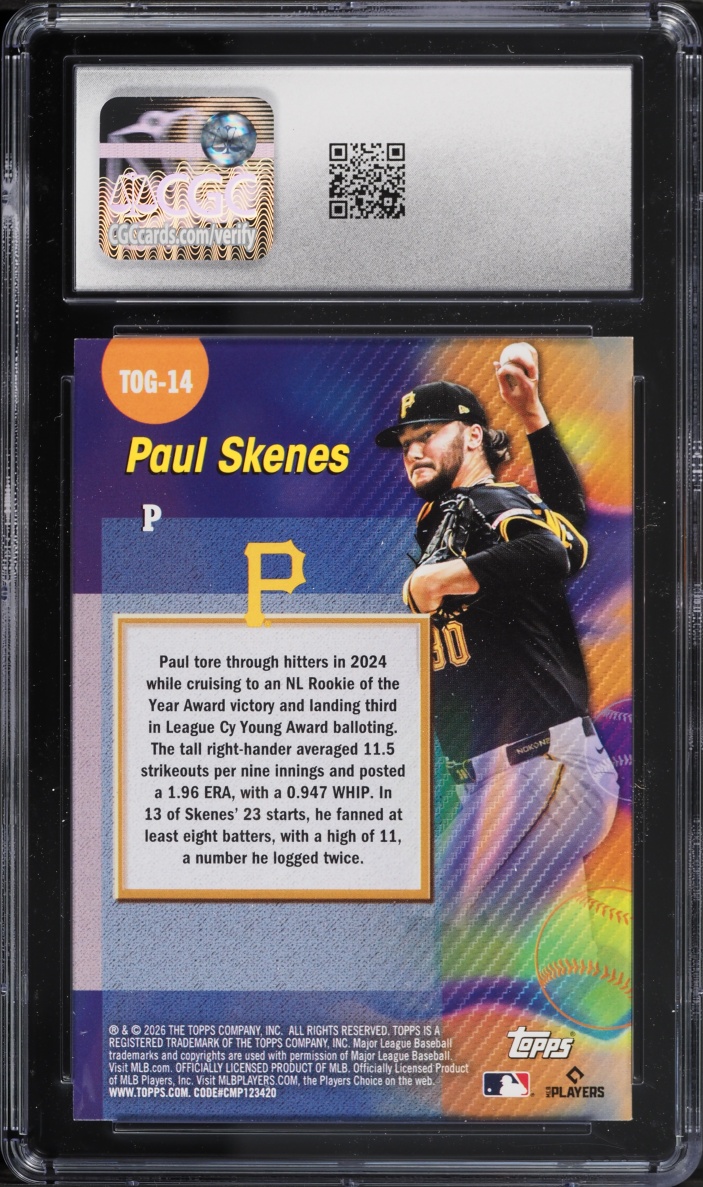 2026 Topps Titans Of The Game Paul Skenes #TOG-14 CGC 9 MINT
