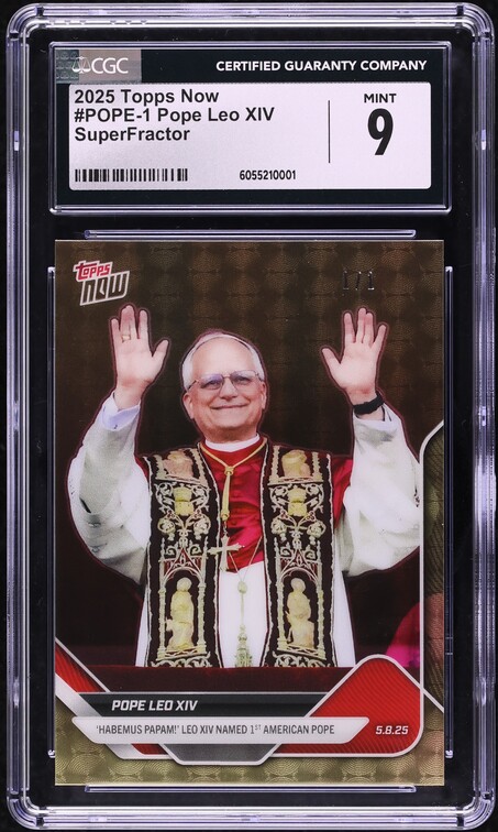 2025 Topps Now Superfractor Pope Leo XIV 1/1 #POPE-1 CGC 9 MINT on