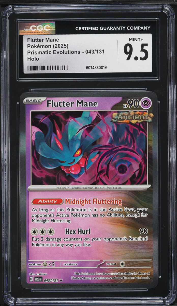 2025 Pokemon SV Prismatic Evolutions Holo Flutter Mane #43 CGC 9.5 MINT+