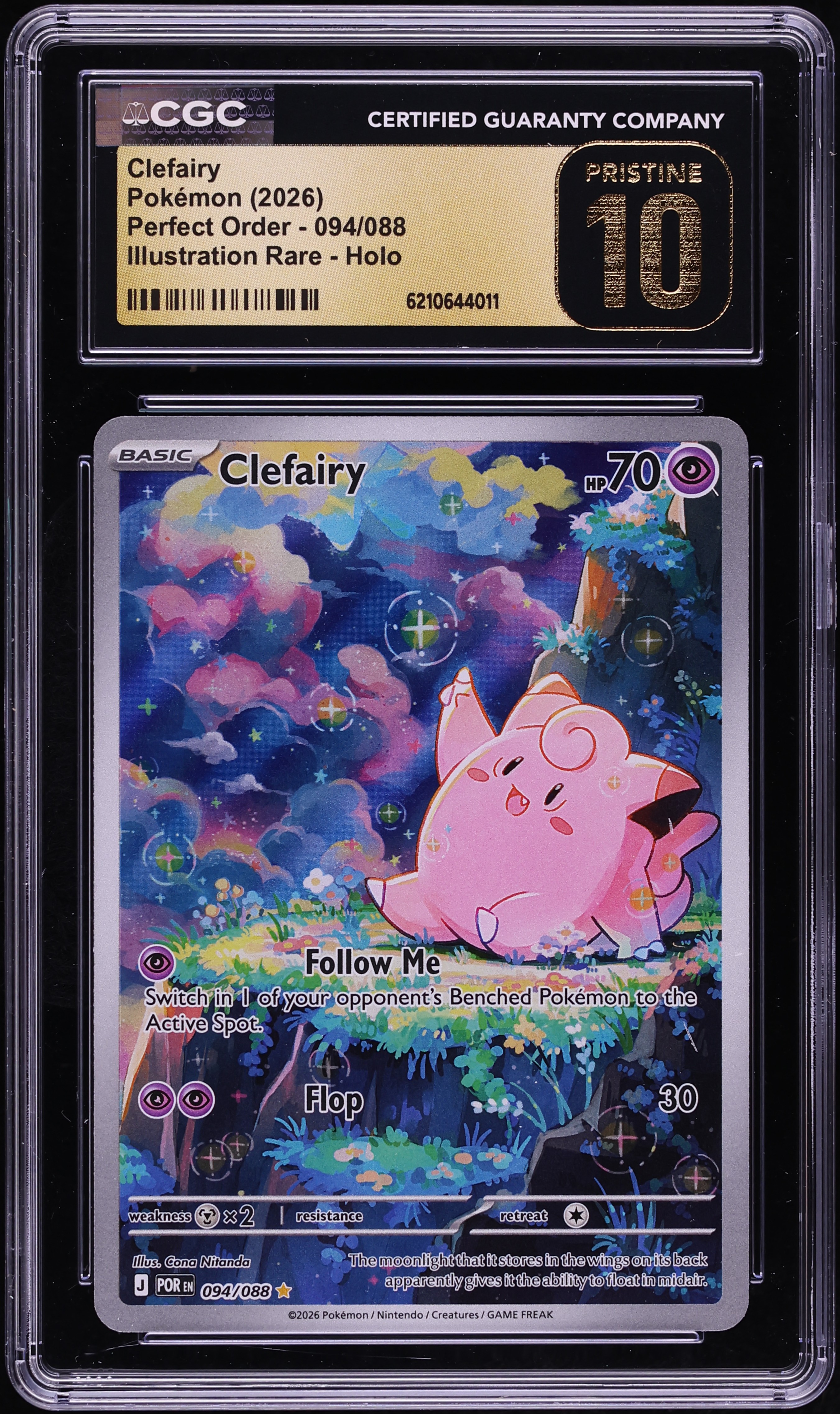 2026 Pokemon Mega Evolution Perfect Order IR Clefairy #94 CGC 10 PRISTINE