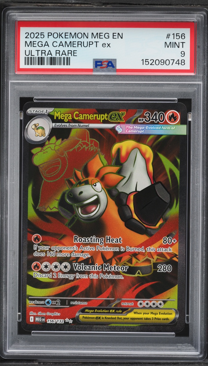 2025 Pokemon Mega Evolution Full Art Mega Camerupt EX #156 PSA 9 MINT