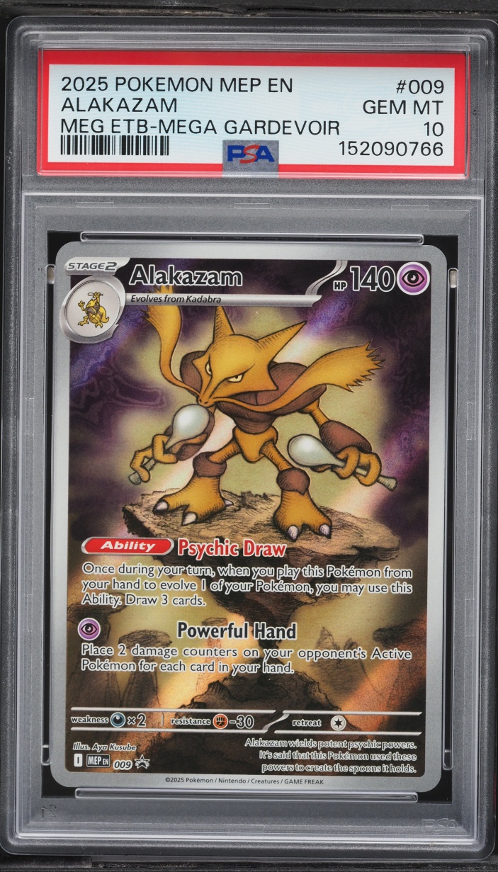 2025 Pokemon Mega Evolution Promo ETB Mega Gardevoir Full Art Alakazam #9 PSA 10 GEM MINT