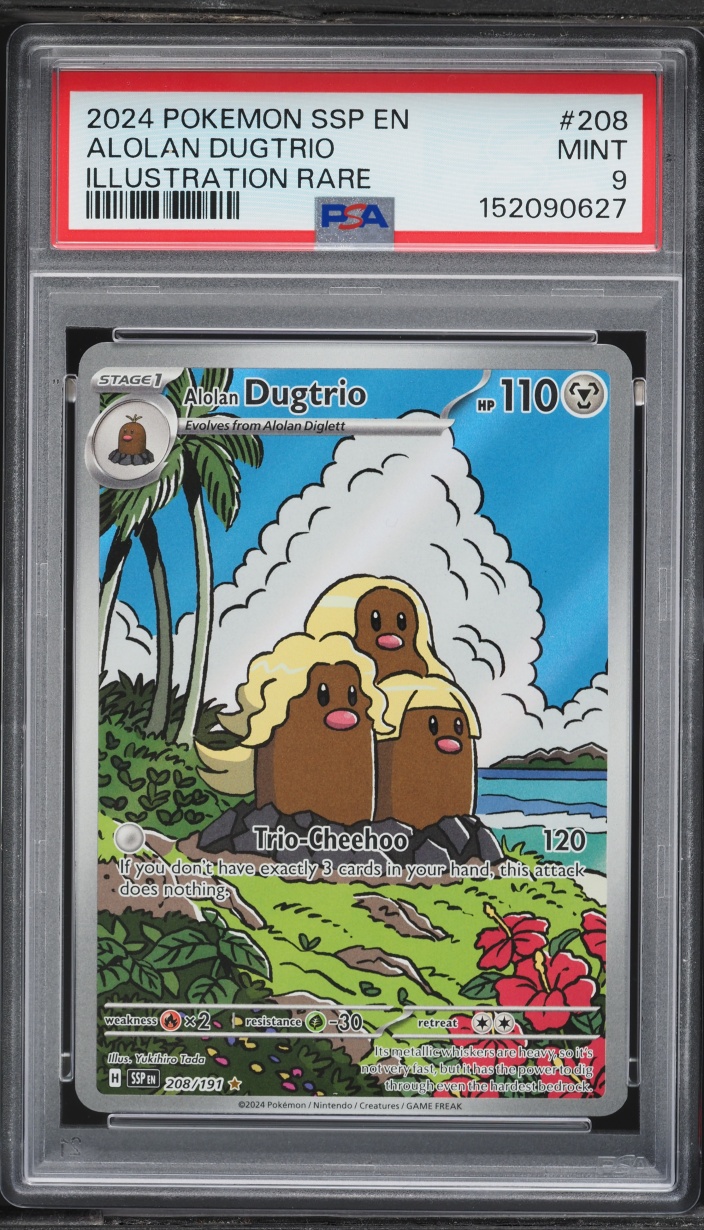 2024 Pokemon Scarlet & Violet Surging Sparks IR Alolan Dugtrio #208 PSA 9 MINT