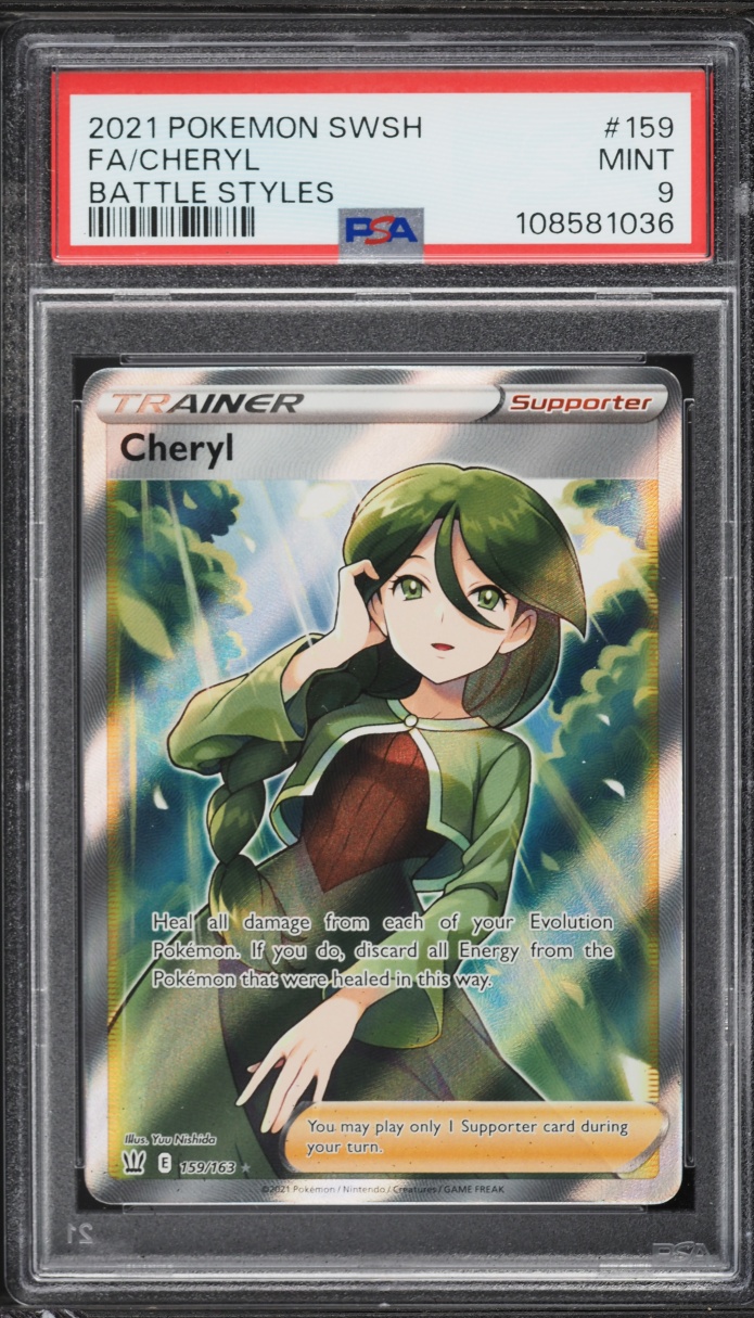 2021 Pokemon Sword & Shield Battle Styles Full Art Cheryl #159 PSA 9 MINT