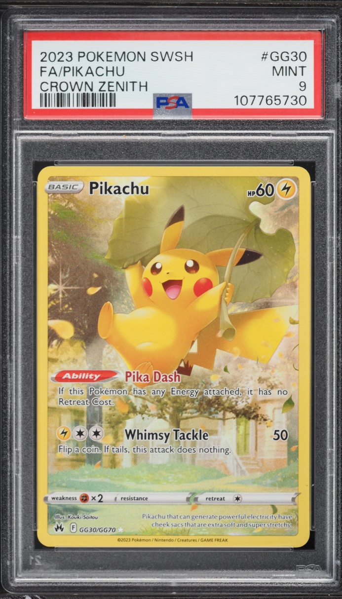 2023 Pokemon Sword & Shield Crown Zenith Full Art Pikachu #GG30 PSA 9 MINT