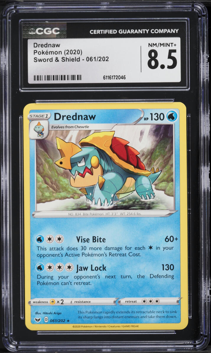 2020 Pokemon Sword & Shield Drednaw #061 CGC 8.5 NM-MT+