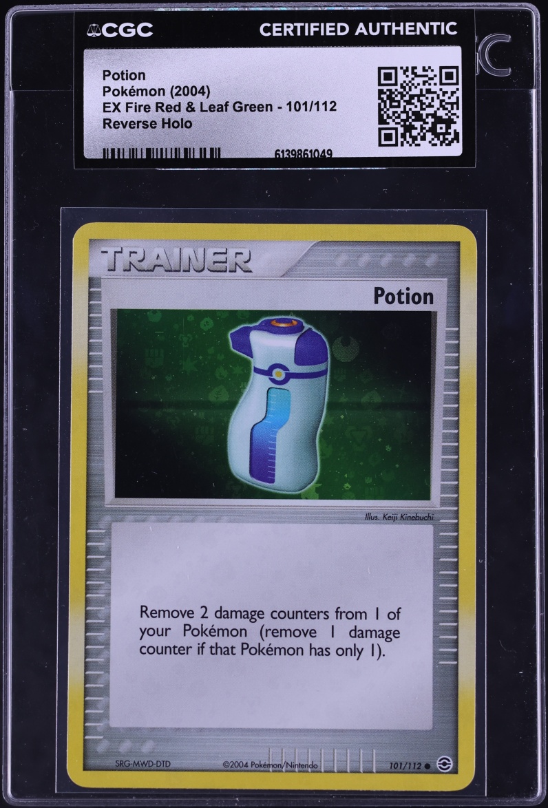2004 Pokemon EX Fire Red & Leaf Green Reverse Holo Potion #101 CGC AUTH