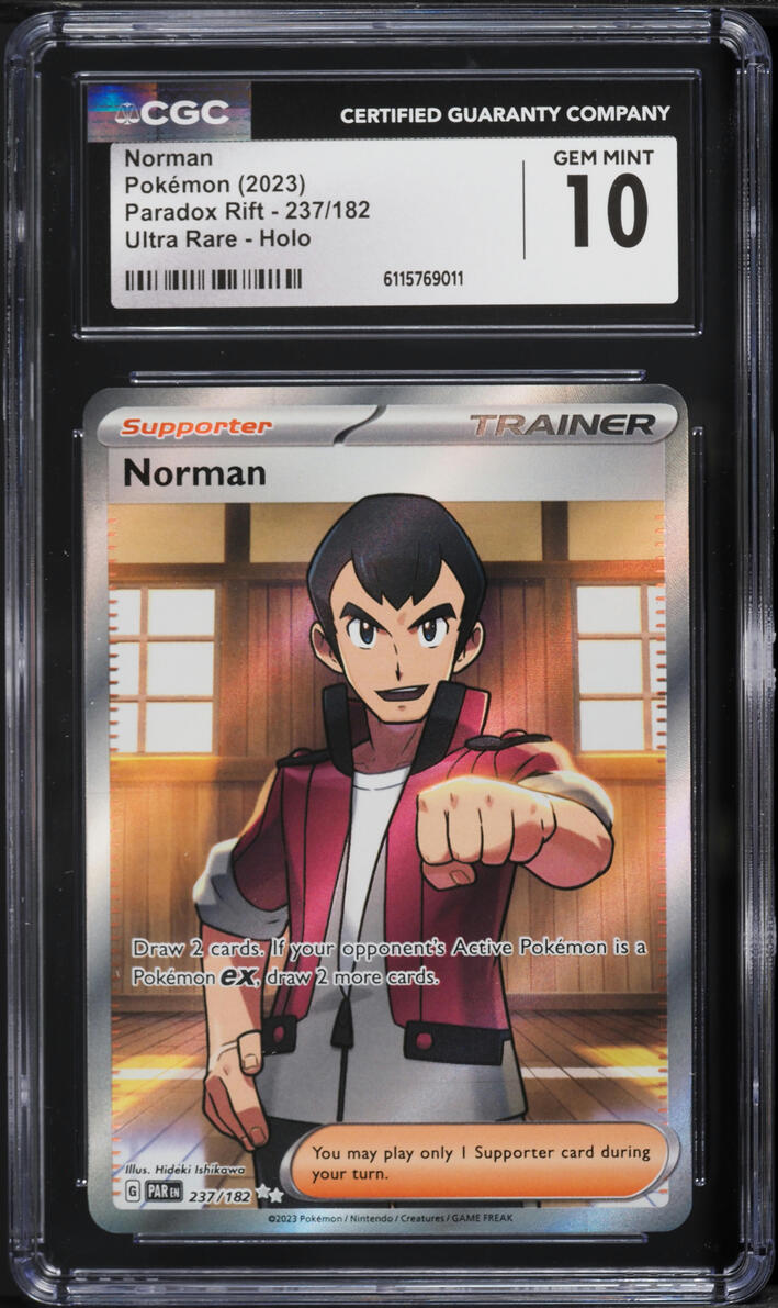 2023 Pokemon Scarlet & Violet Paradox Rift Full Art Norman #237 CGC 10 GEM MINT