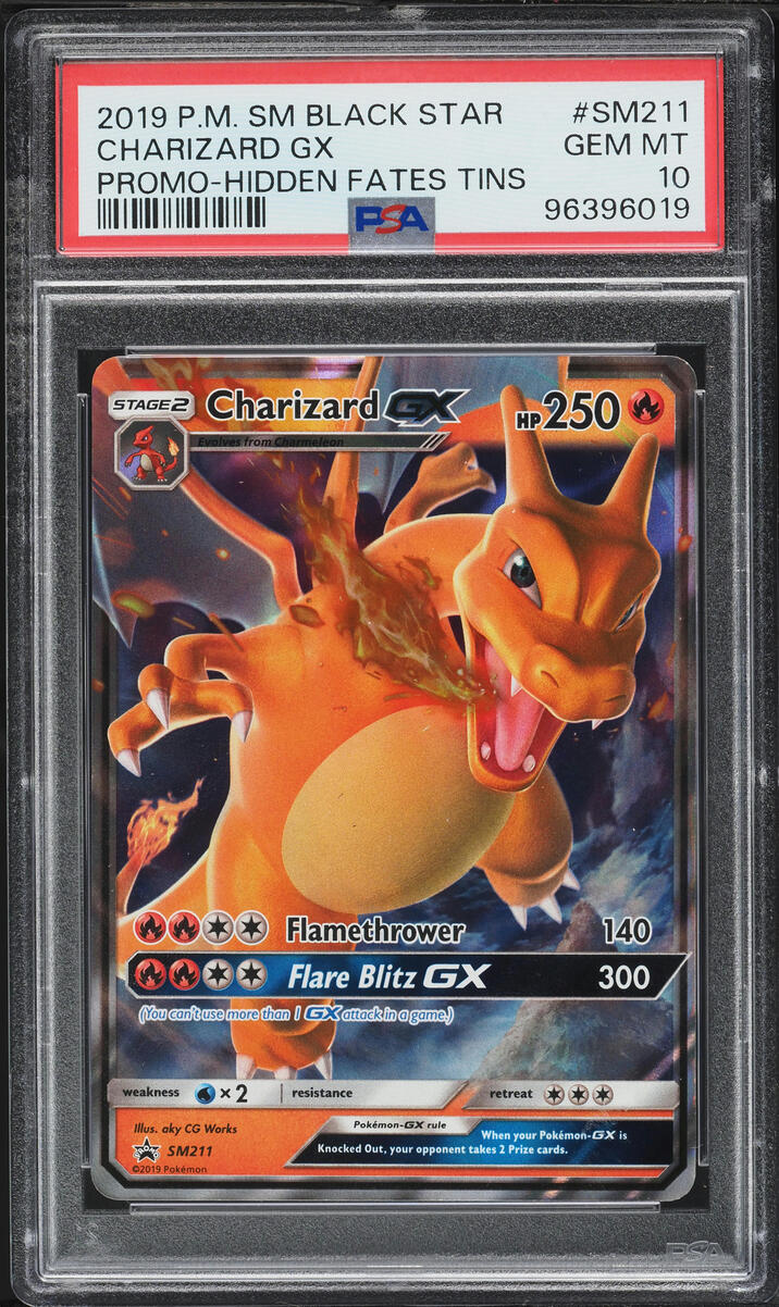 2019 Pokemon Sun & Moon Promo Hidden Fates Holo Charizard GX #SM211 PSA 10 GEM MINT