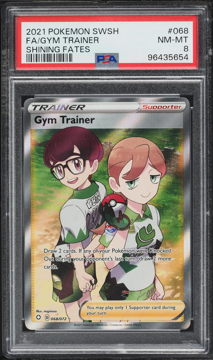 2021 Pokemon Sword & Shield Shining Fates Full Art Gym Trainer #68 PSA 8 NM-MT