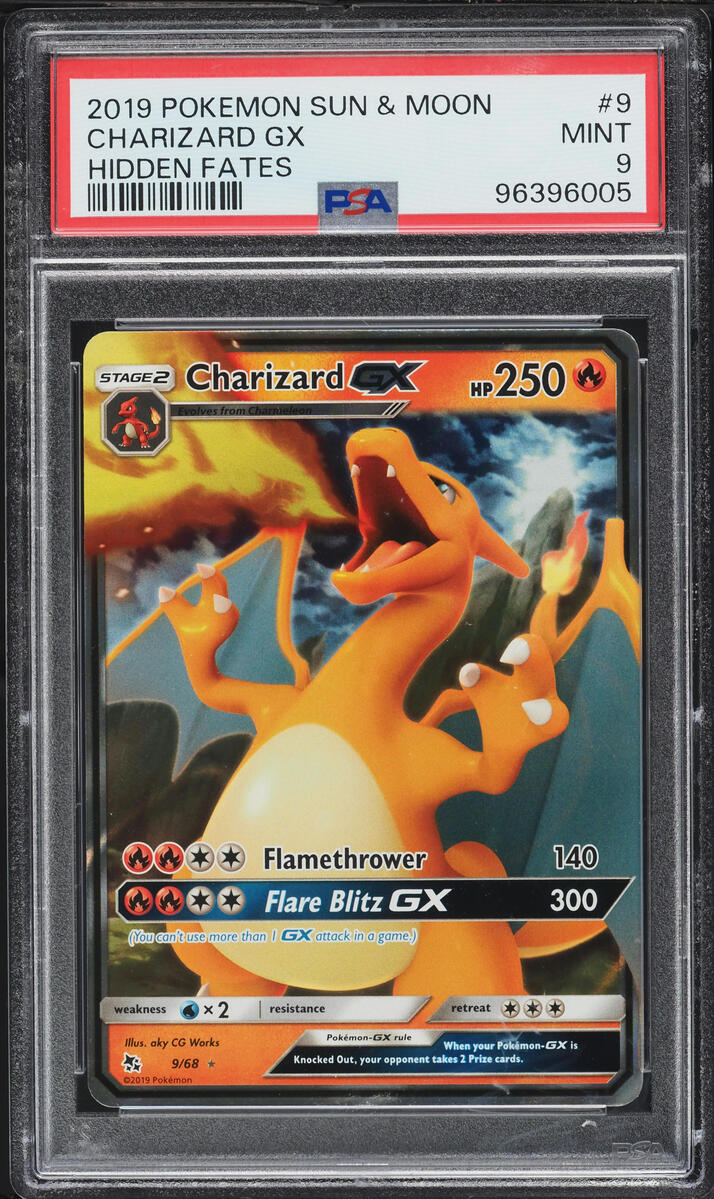 2019 Pokemon Sun & Moon Hidden Fates Holo Charizard GX #9 PSA 9 MINT