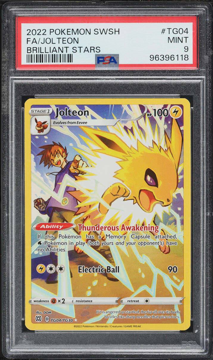 2022 Pokemon Sword & Shield Brilliant Stars CHR Jolteon #TG04 PSA 9 MINT