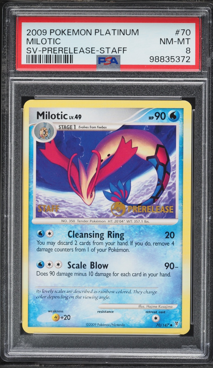 2009 Pokemon Platinum Supreme Victors Prerelease Staff Milotic #70 PSA 8 NM-MT