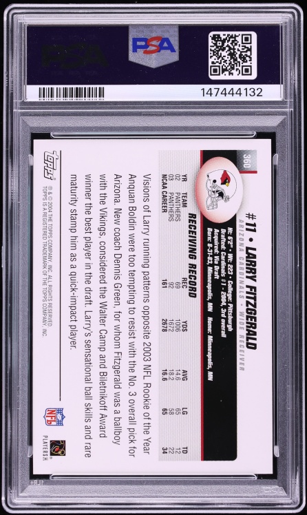 2004 Topps Collection Larry Fitzgerald ROOKIE #360 PSA 9 MINT