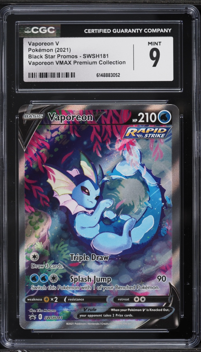 2021 Pokemon SWSH Promo VMAX Premium Collection Alt Art Vaporeon V #SWSH181 CGC 9 MINT