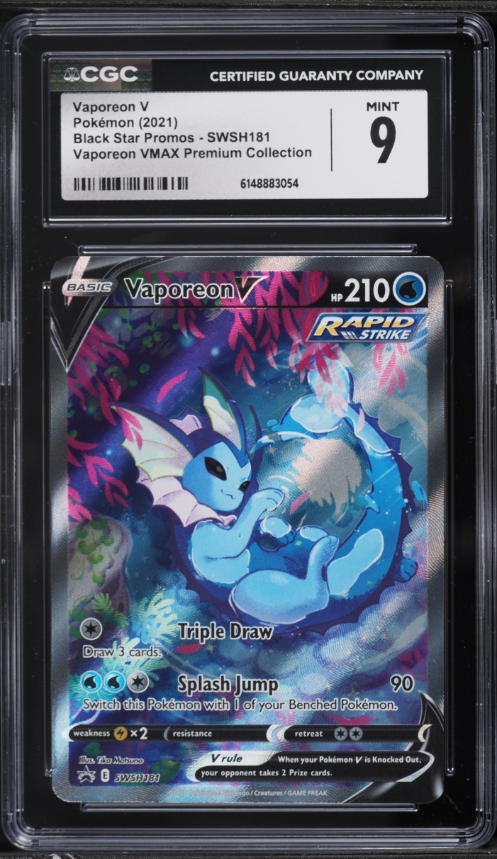 2021 Pokemon SWSH Promo VMAX Premium Collection Alt Art Vaporeon V #SWSH181 CGC 9 MINT