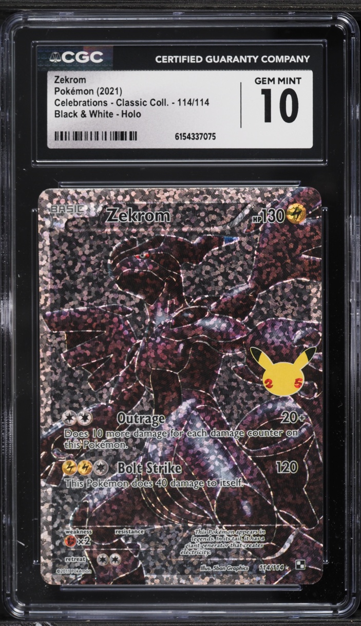 2021 Pokemon Sword & Shield Celebrations Classic Collection BWR Zekrom #114 CGC 10 GEM