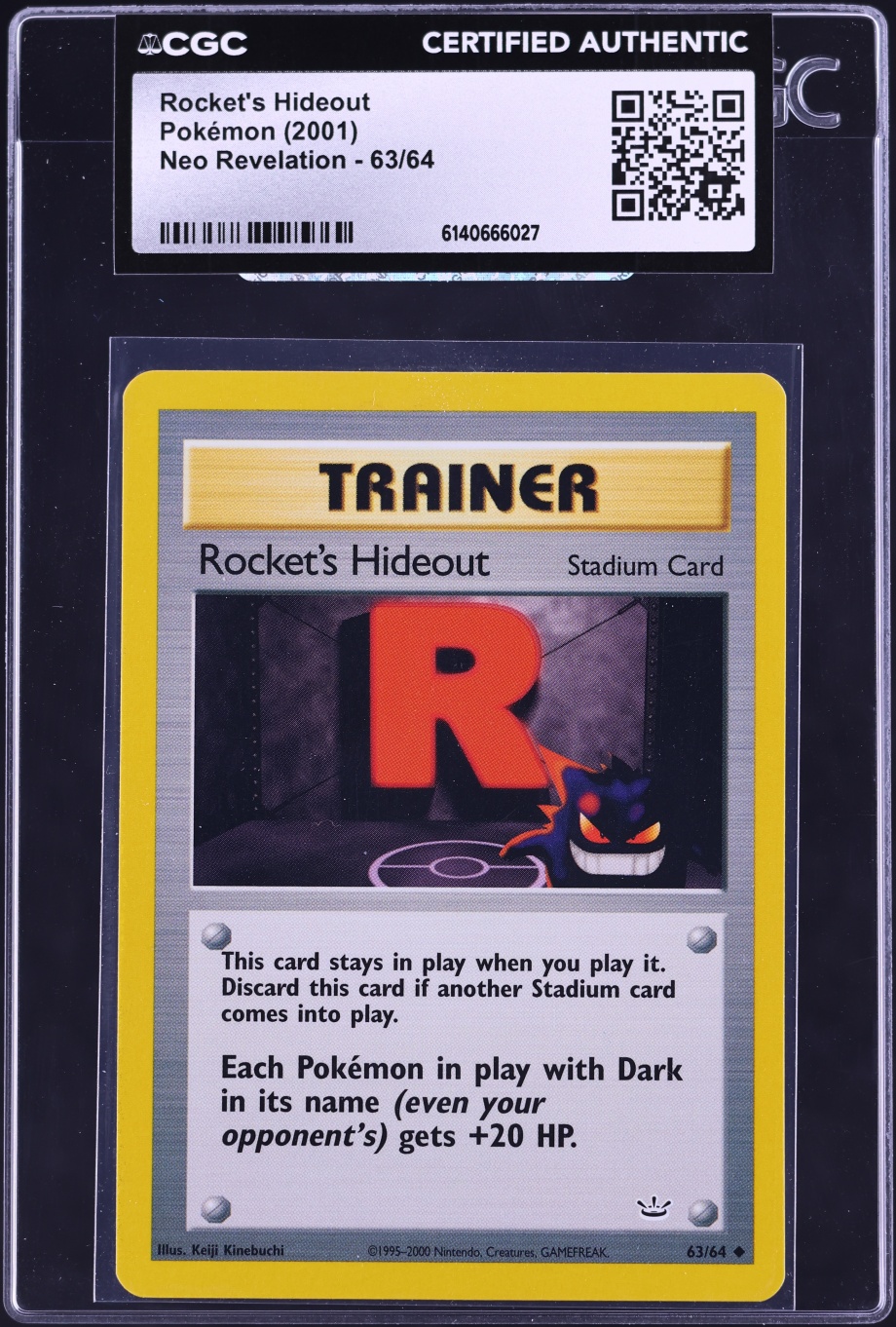 2001 Pokemon Neo Revelation Rocket's Hideout #63 CGC AUTH