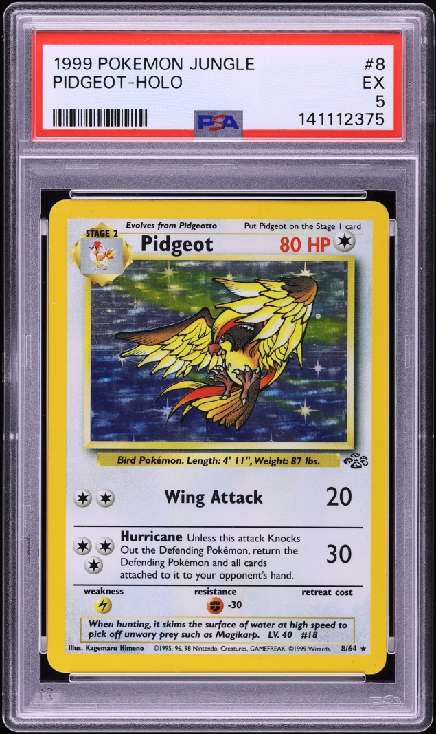 1999 Pokemon Jungle Holo Pidgeot #8 PSA 5 EX
