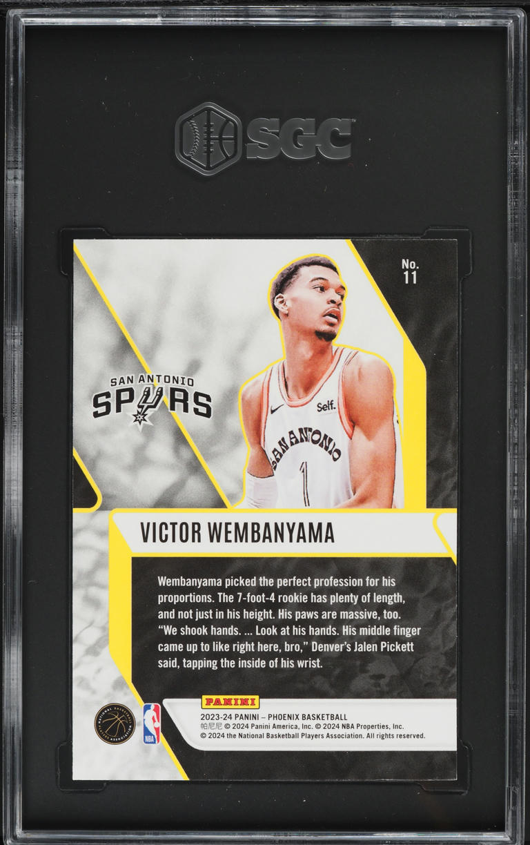 2023 Panini Phoenix Fade To Black Victor Wembanyama ROOKIE #11 SGC 9 MINT