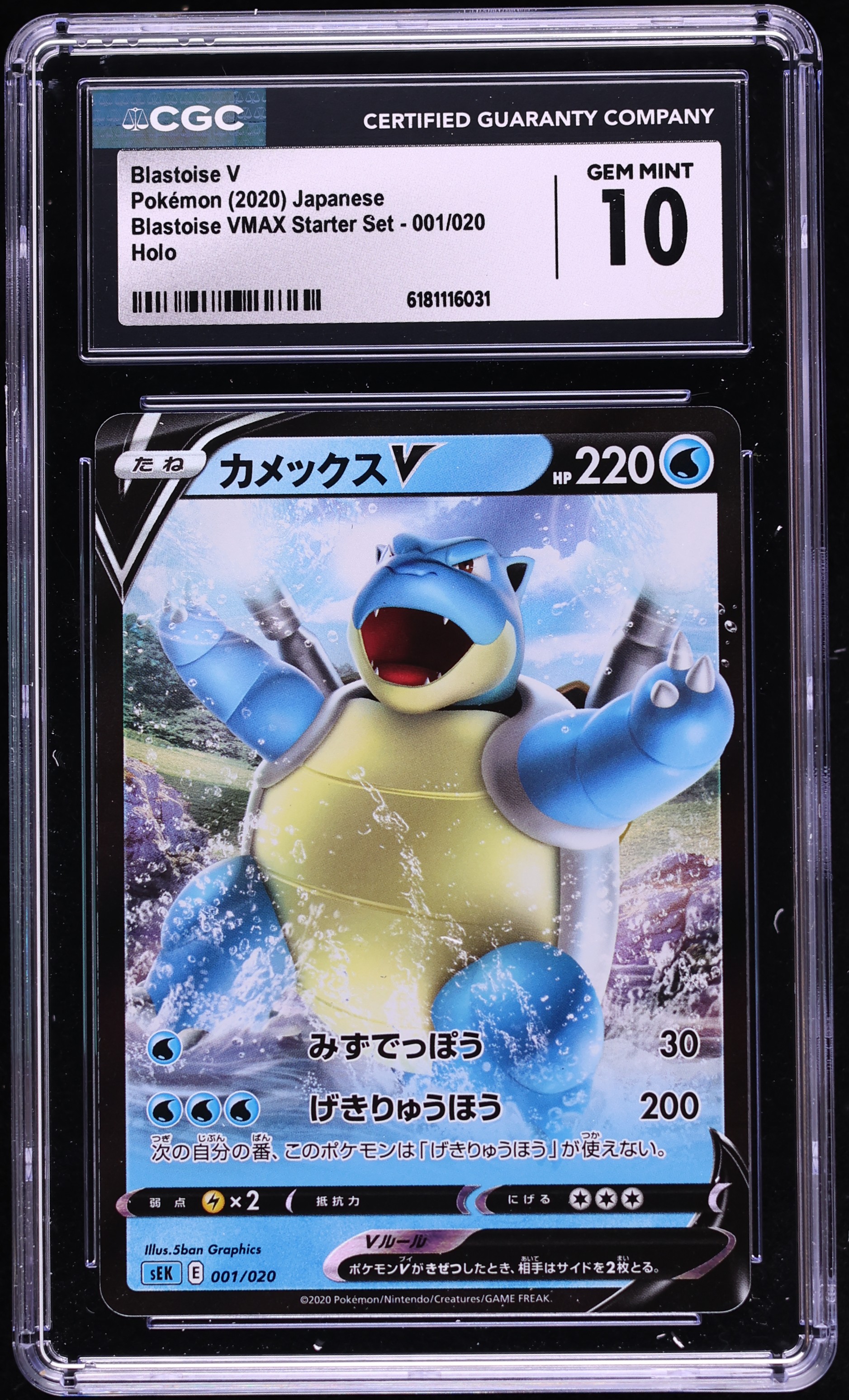 2020 Pokemon Japanese Sword & Shield VMAX Starter Set Holo Blastoise V #1 CGC 10 GEM MINT