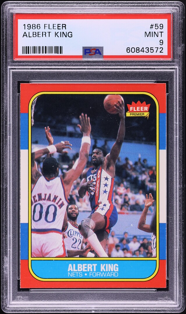 1986 Fleer Basketball Albert King #59 PSA 9 MINT