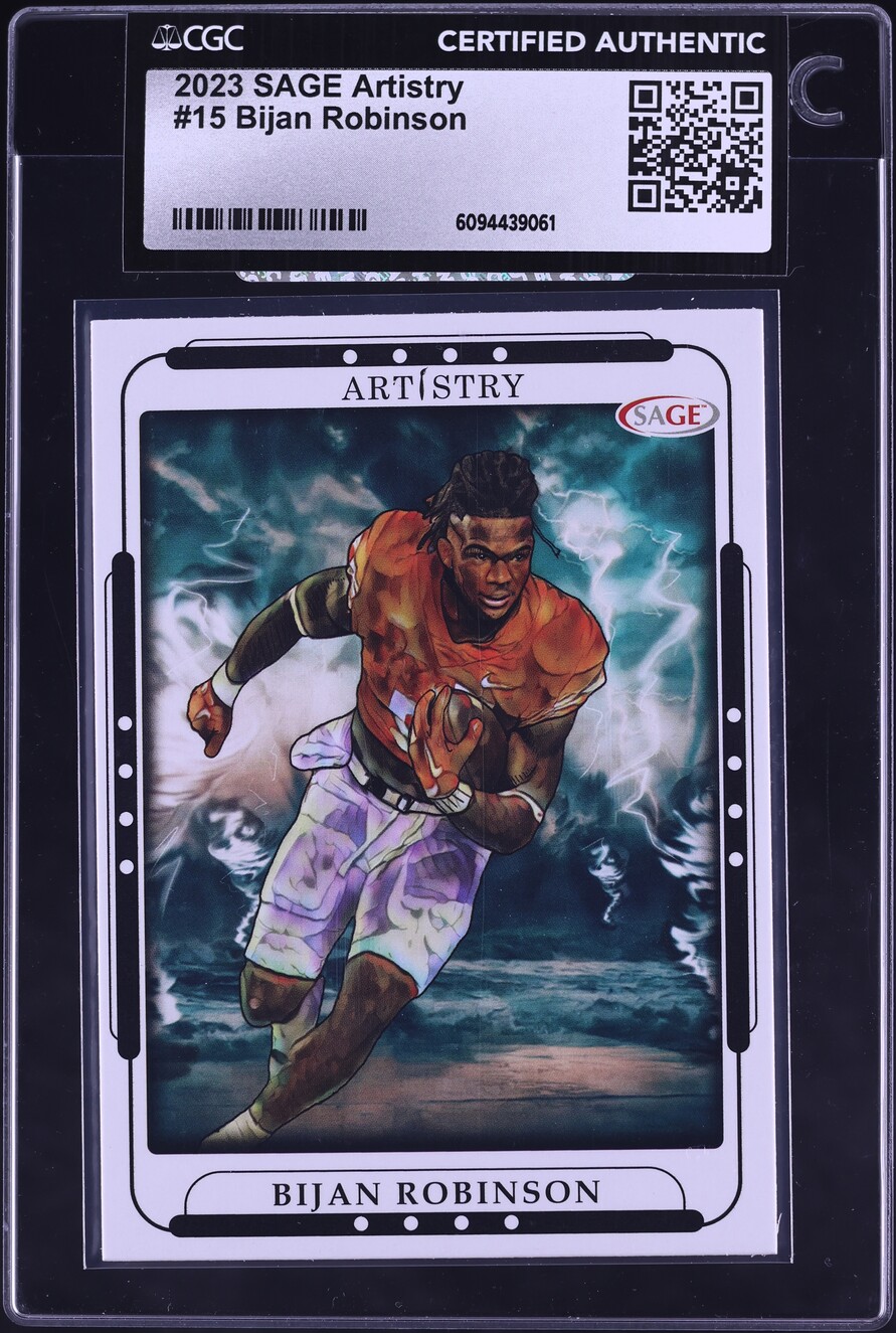2023 Sage Artistry Bijan Robinson ROOKIE #15 CGC AUTH