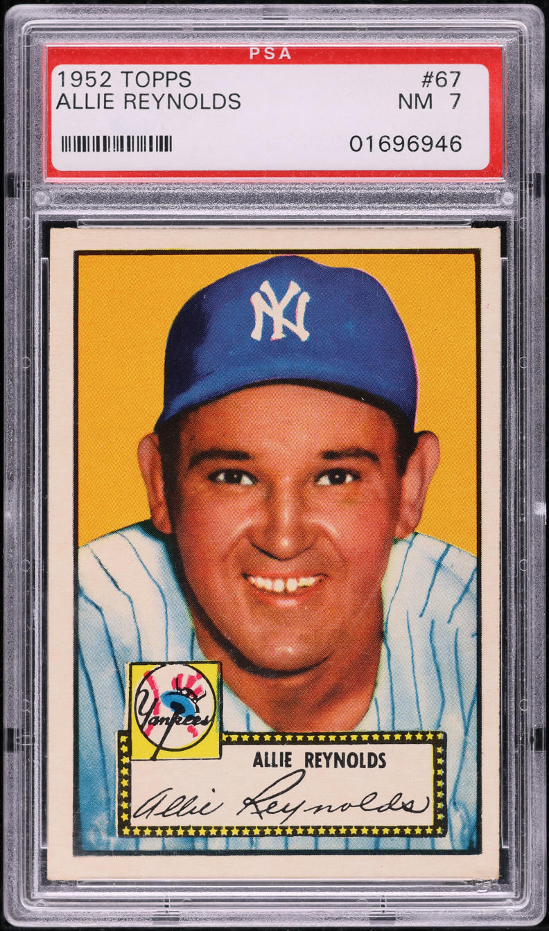 1952 Topps Allie Reynolds #67 PSA 7 NRMT