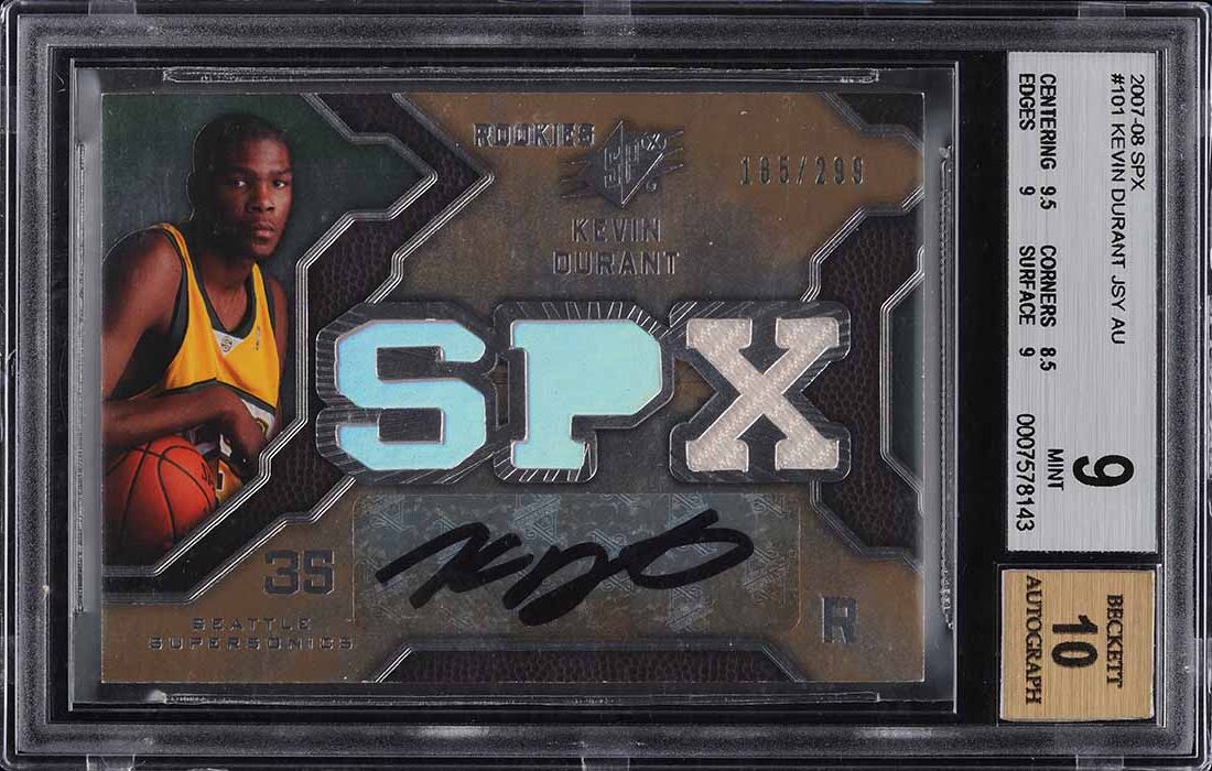 2007 SPx Radiance Kevin Durant ROOKIE PATCH AUTO /25 #101 BGS 8.5
